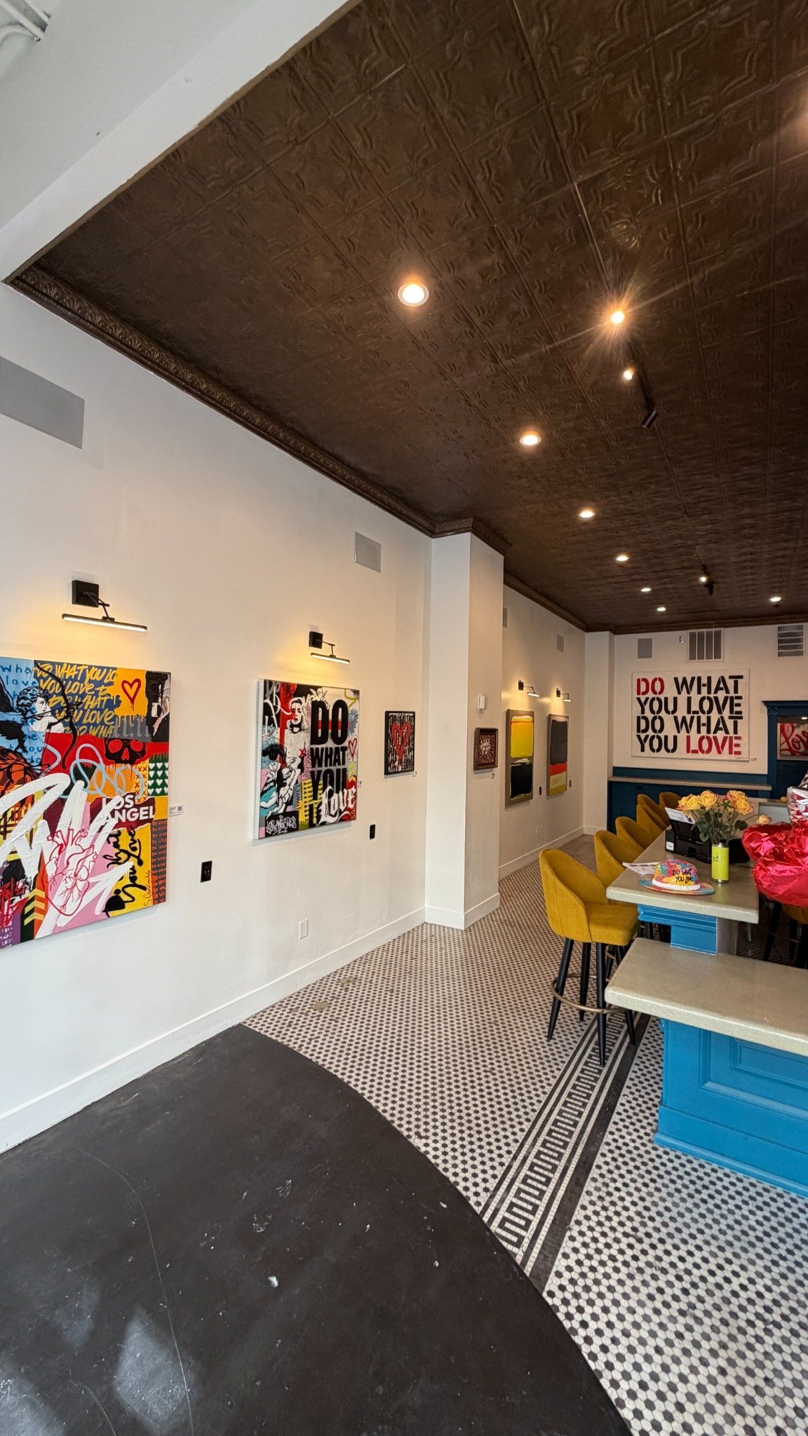 Gallery lounge and exhibition area